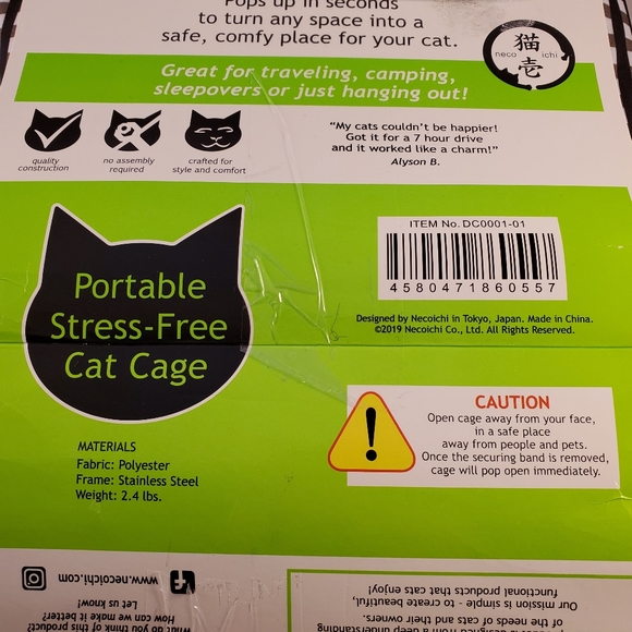Neo Ichi Pop-Up Portable Cat Cage - Picture 4 of 7